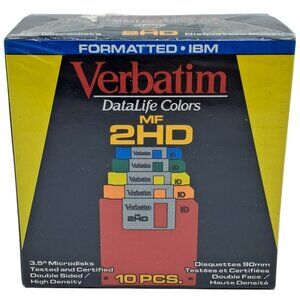 Verbatim DataLife Colors MF 2HD 3.5" Microdisks 10-Pack Formatted For IBM PS/2 T
